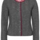 Damen Strickjacke Noppe, Spieth & Wensky, dunkelgrau-weinrot