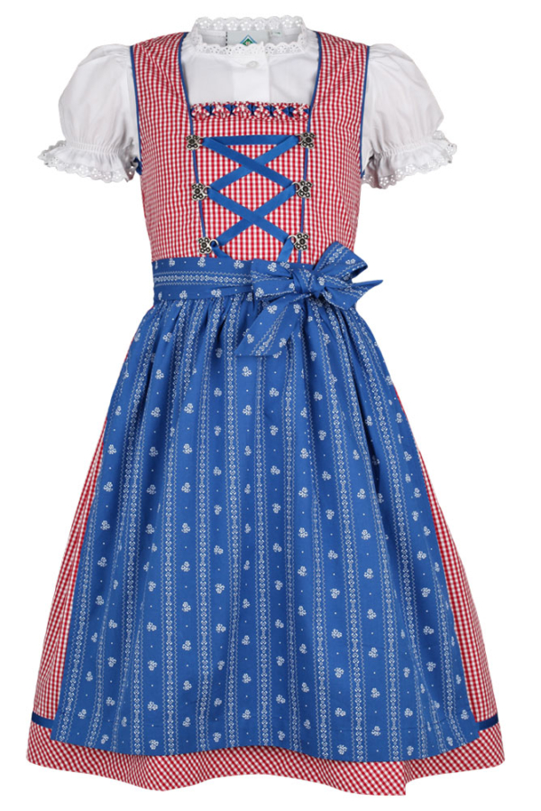 Kinderdirndl rot-blau, Isartrachten