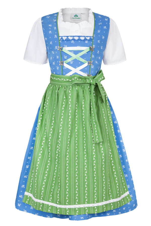 Kinderdirndl grün-blau