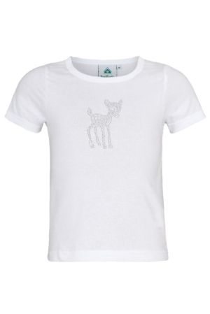 T-Shirt mit Glitzer-Bambi weiß