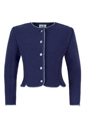 Mädchenstrickjacke Isartrachten, marine