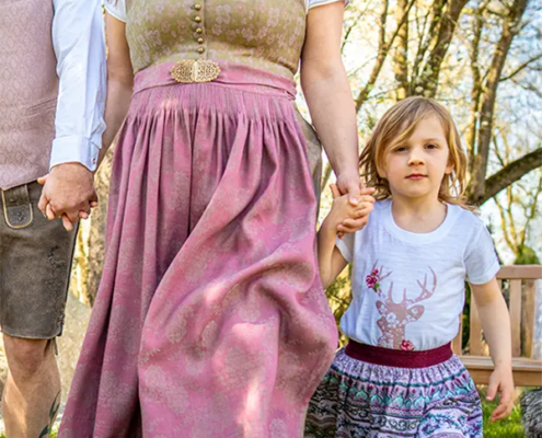 Dirndl rosa-grün