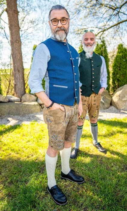 Weste blau Lederhose Exklusiv Sedlmeir