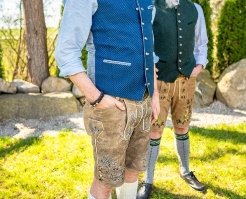 Weste blau Lederhose Exklusiv Sedlmeir