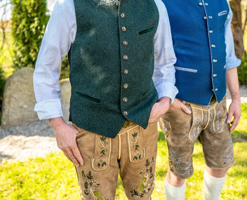 Trachtenweste grün Lederhose Exklusiv Sedlmeir