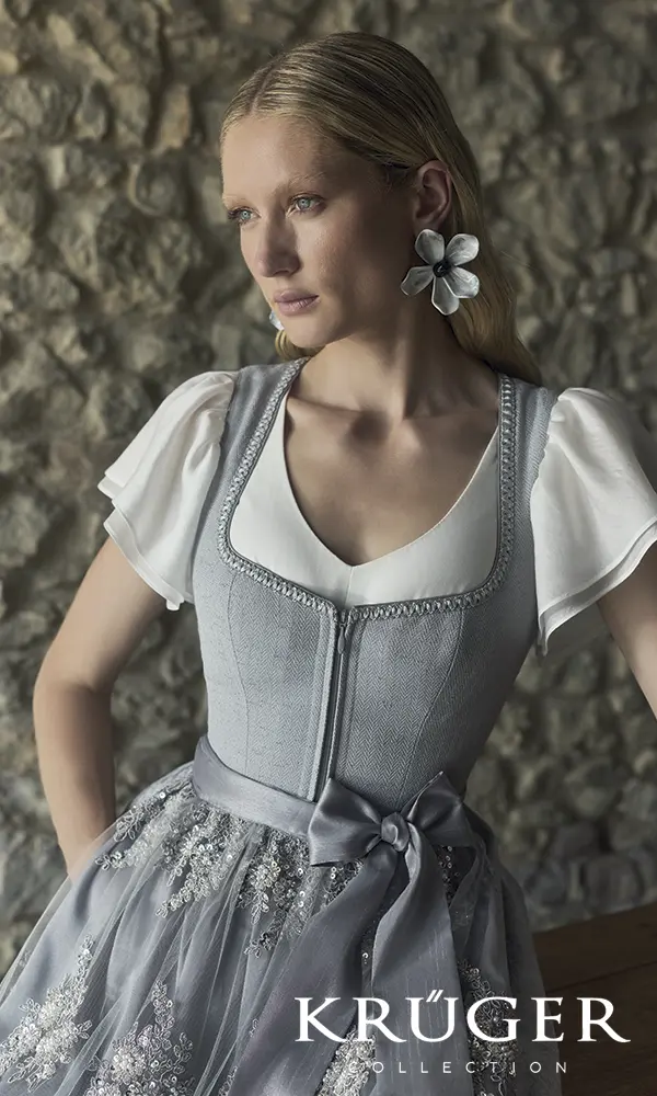 Krüger Collection, Dirndl hellgrau Krüger Collection, Dirndl hellgrau Detail