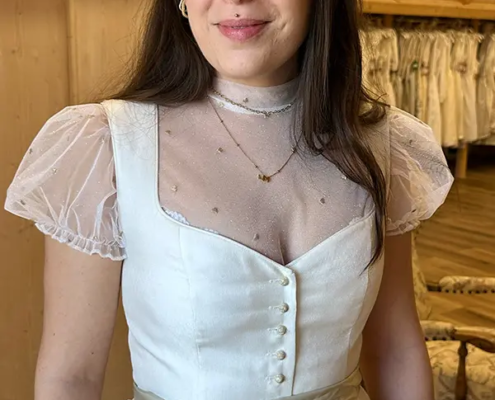 Bluse transparent mit Goldstick