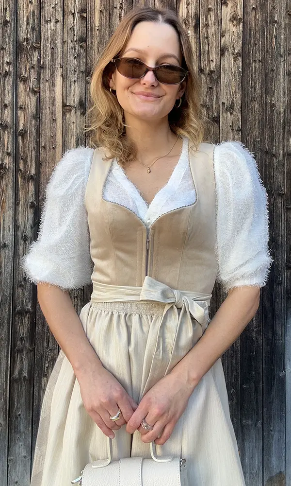 Dirndl Samtmieder, beige Dirndl Samtmieder, beige