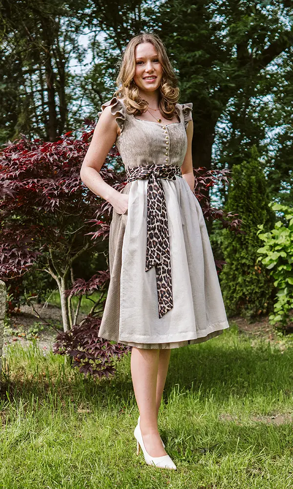 Dirndl Beige/Leo, Marjo Dirndl Beige/Leo, Marjo