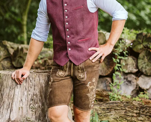 Lederhose Exklusiv Sedlmeir. Weste: countryline