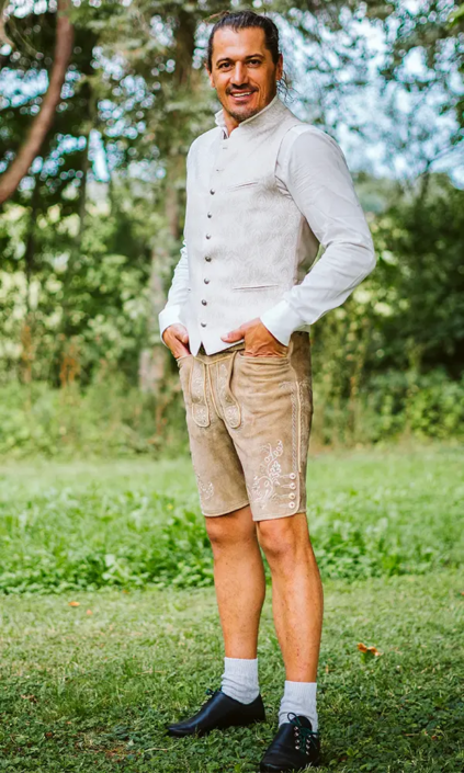Sedlmeir Exklusiv Lederhose Eichblatt sand Sedlmeir Exklusiv Lederhose Eichblatt sand