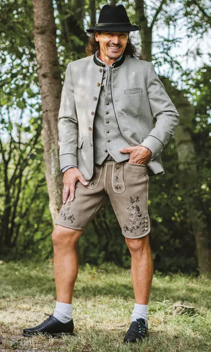 Sedlmeir Exklusiv Lederhose falke-graubraun Sedlmeir Exklusiv Lederhose falke-graubraun
